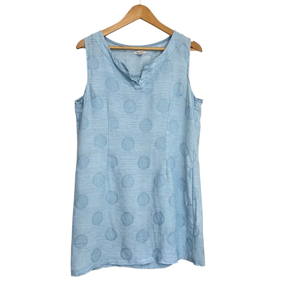 Lina Tomei Mini Linen Blend Shift Dress